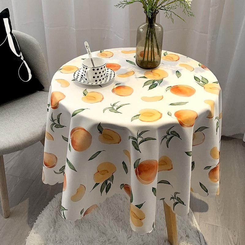 면 협탁 방수 감성 원형 매트 식탁 책상 패드 라운드 오렌지 원형 TPU 90cm 원형 40-50cm - 상세 이미지 2