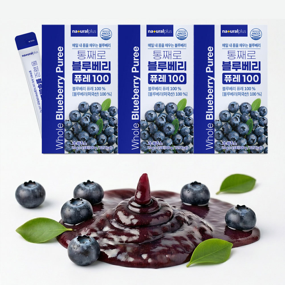 블루베리퓨레 100% 3박스 짜먹는 블루베리 스틱 즙 원액 - 상품 이미지
