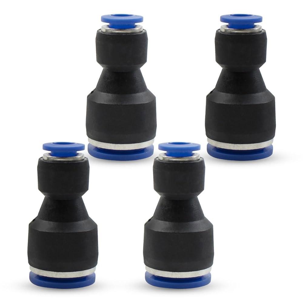 Bwintech 4개 8mm ~ 12mm 공압 스트레이트 리듀서 푸시를 연결하여 어댑터 퀵 릴리스 감속기 피팅(PG8-12) 4MM-6MM - 상품 이미지