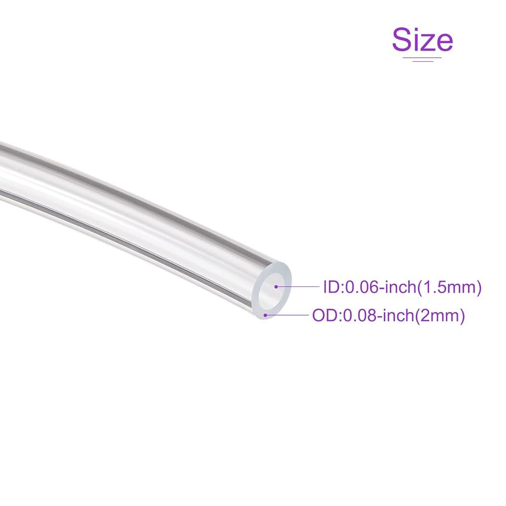 디바이오텍 1.5mm ID 2mm OD 투명 PVC 튜브, 정원수 공기 튜브 오일 길이 5m의 유연한 호스 비닐 Black 1mm x 1.6mm x 2m - 상세 이미지 3