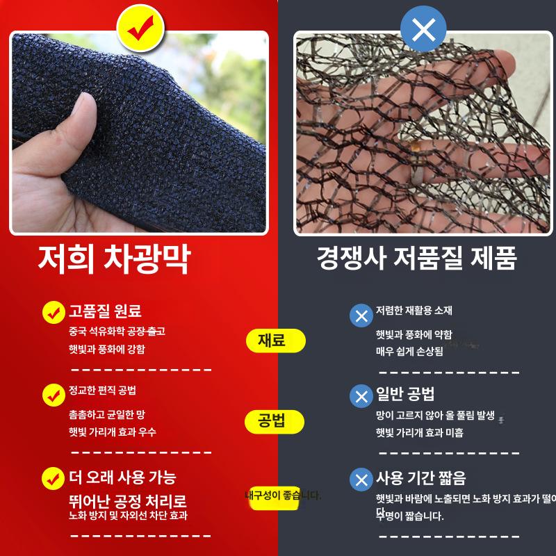 인삼밭차광막 농업용그늘막 고밀도햇빛가림막 하우스차광망 농업용차광막 PE소재 튼튼한 4 밀도 8mx30m - 상세 이미지 2