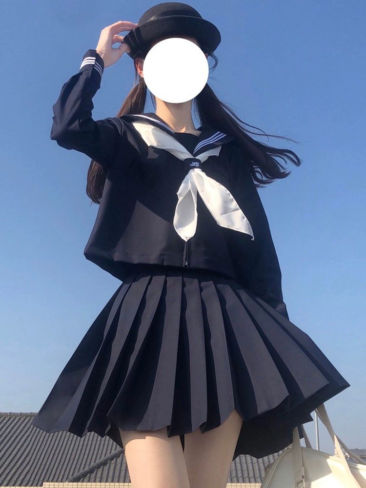 교복 세라복 긴팔 그 반팔 복 네이비 세트 세일러 학생교복 마린룩 코스프레 - 상세 이미지 5