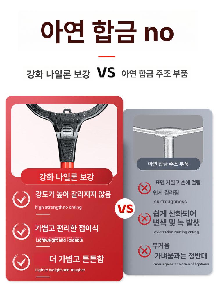 티타늄 뜰채 삼각 민물 프레임 바다 낚시 초경량 접이식 90cm 접이식 랜딩 네트 [레드] - 상세 이미지 3
