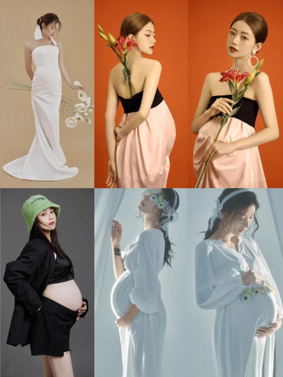 만삭촬영원피스 화이트 여성 셀프 드레스 사진 1 원피스 프리사이즈 - 상품 이미지
