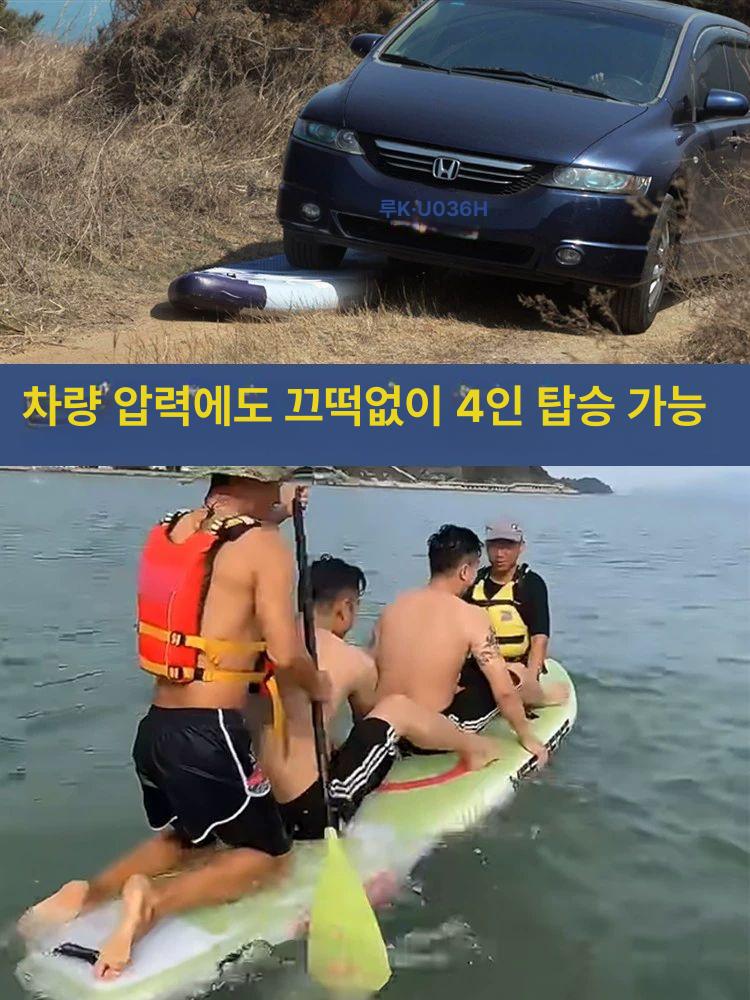 홍일점 공기 팽창식 고강도 PVC 스탠드업 패들보드 SUP 서핑 요가 낚시 크루즈 크루저 리플 핑크 초보자 고급 1보드 - 상세 이미지 3