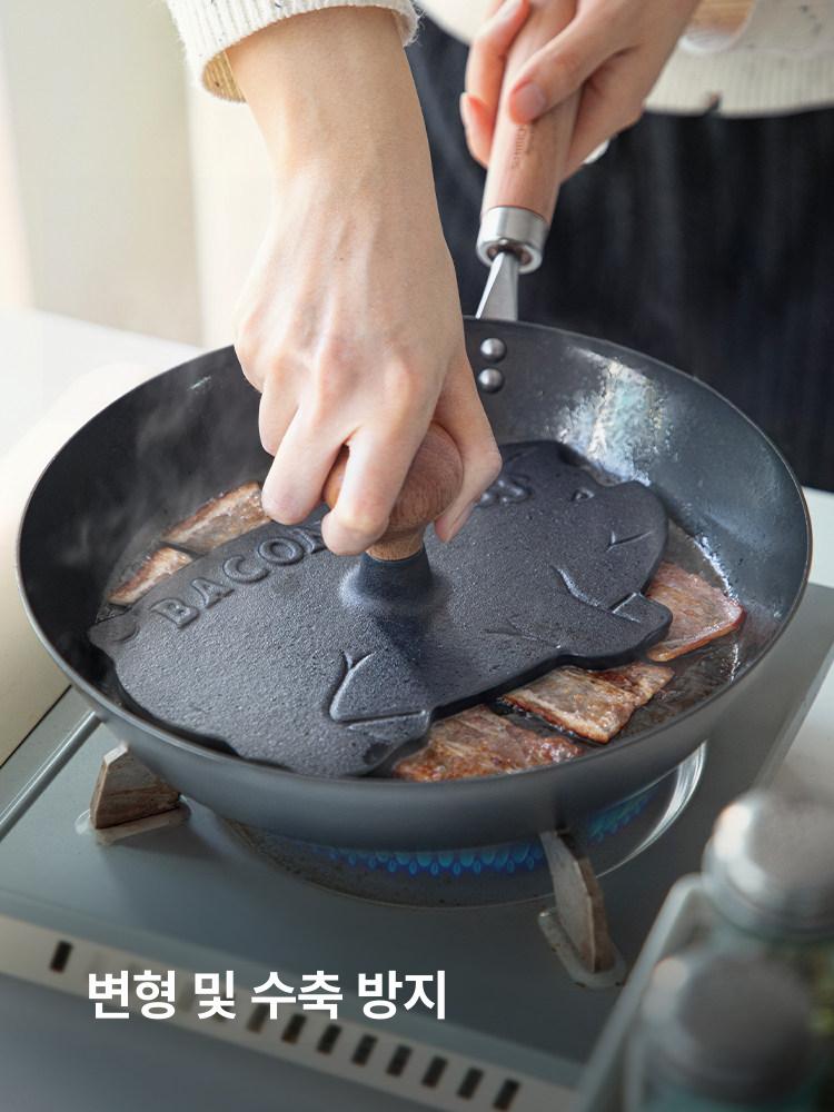 주물 고기 누름판 압력판 스테이크 파니니 스몰 피그 두께 0.6cm 샌드위치 파니니용 - 상세 이미지 3