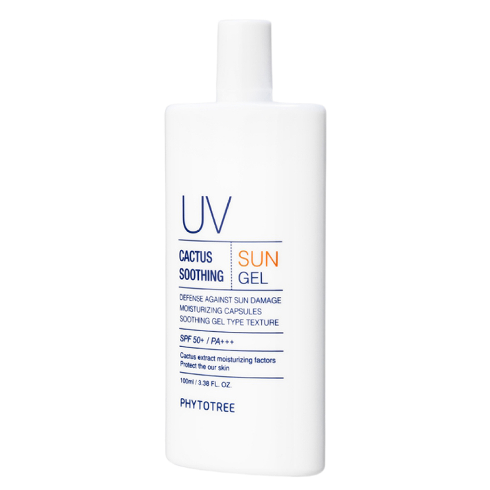 피토트리 선인장 수딩 아쿠아 선젤 100ml 얼굴 바디 피부 수분 진정 백탁 끈적임 없는 대용량 촉촉한 건성 지성 복합성  순한 민감성 바르는 자외선차단제 선크림 선로션 제품 이미지