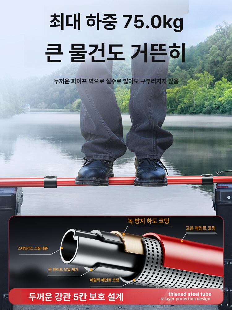 티타늄 뜰채 삼각 민물 프레임 바다 낚시 초경량 접이식 90cm 접이식 랜딩 네트 [레드] - 상세 이미지 5