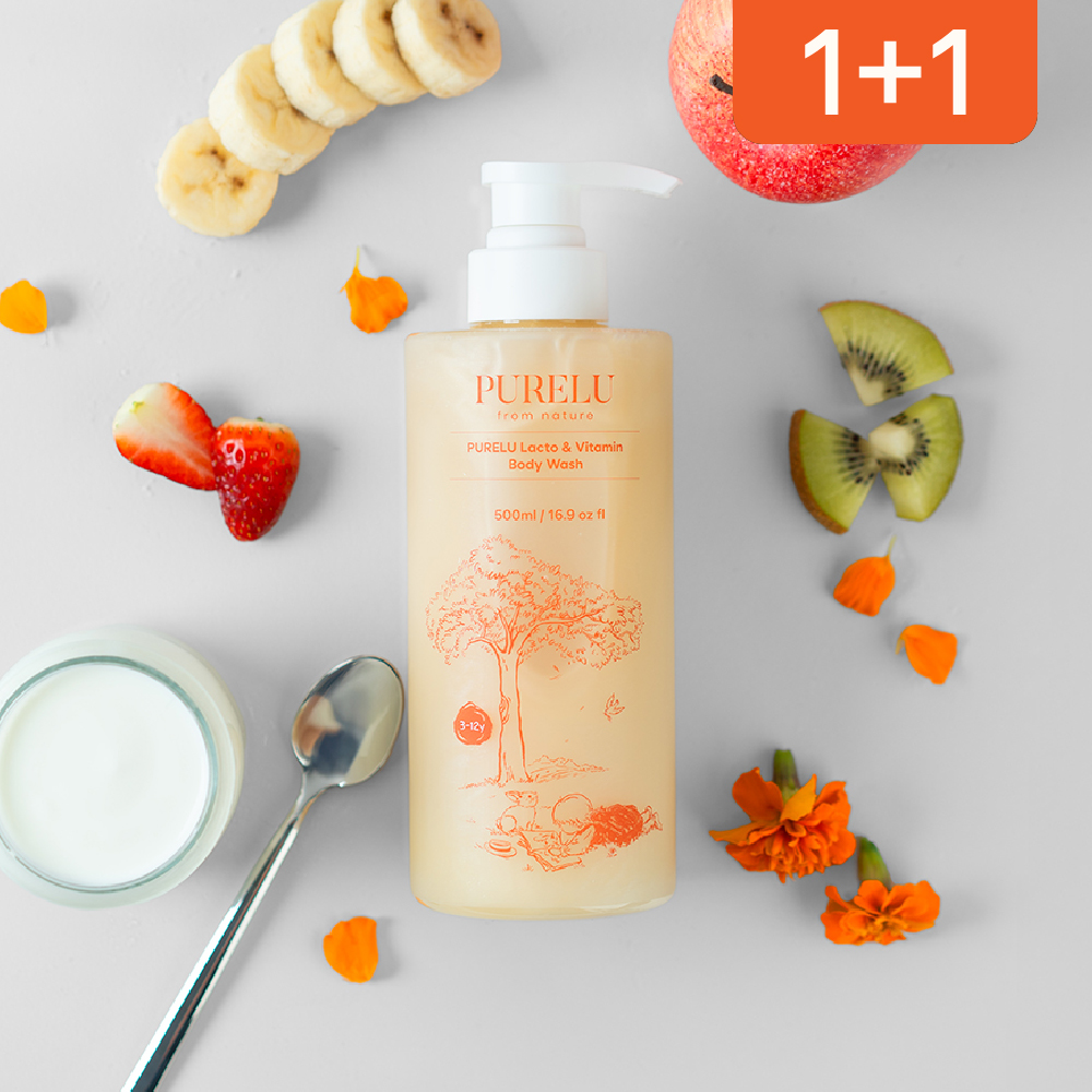 퓨어루 키즈 바디워시 락토 비타민 어린이 약산성 단백질 유아 저자극 보습 500ml, 2개