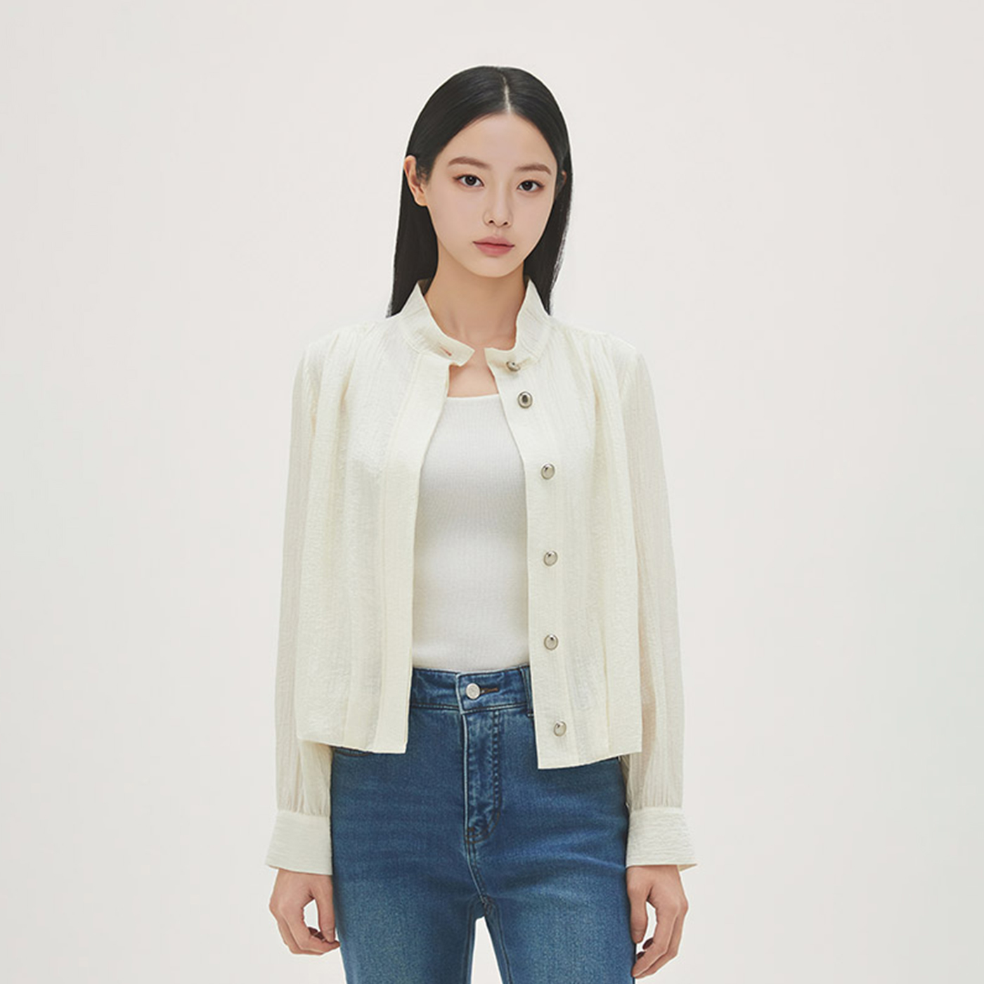 로엠 하이넥 블루종 점퍼 RMJPG24R11 - 상품 이미지