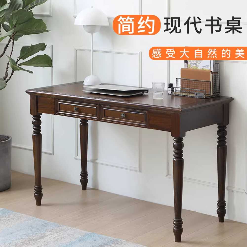 앤틱 서재 책상 침실 원목 데스크 공부방 우드 테이블 80cm - 상세 이미지 5