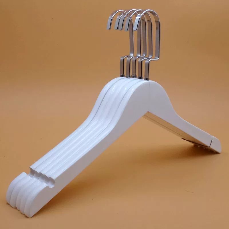 원목 옷걸이 흰색 미끄럼 상점용 가정용 자취방 논슬립 바지 라운드 나무 랙 셔츠 열 - 상세 이미지 5