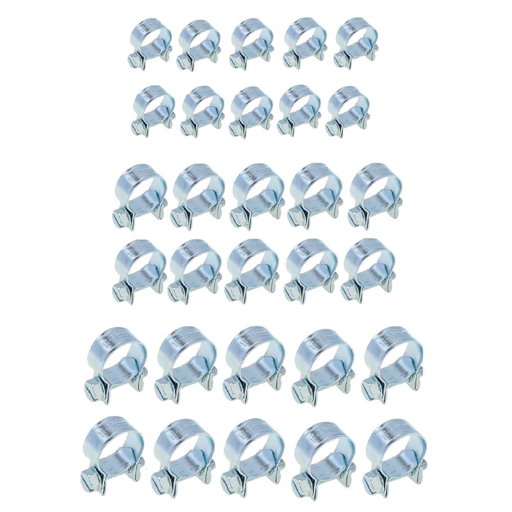 30pcs - 1 / 4 5 16 3 8 연료 분사 라인 호스 클램프 클립 파이프 구색 키트 자동차, 농업, 플랜트 및 건설에 적합 미니 BAU-5043 - 상품 이미지