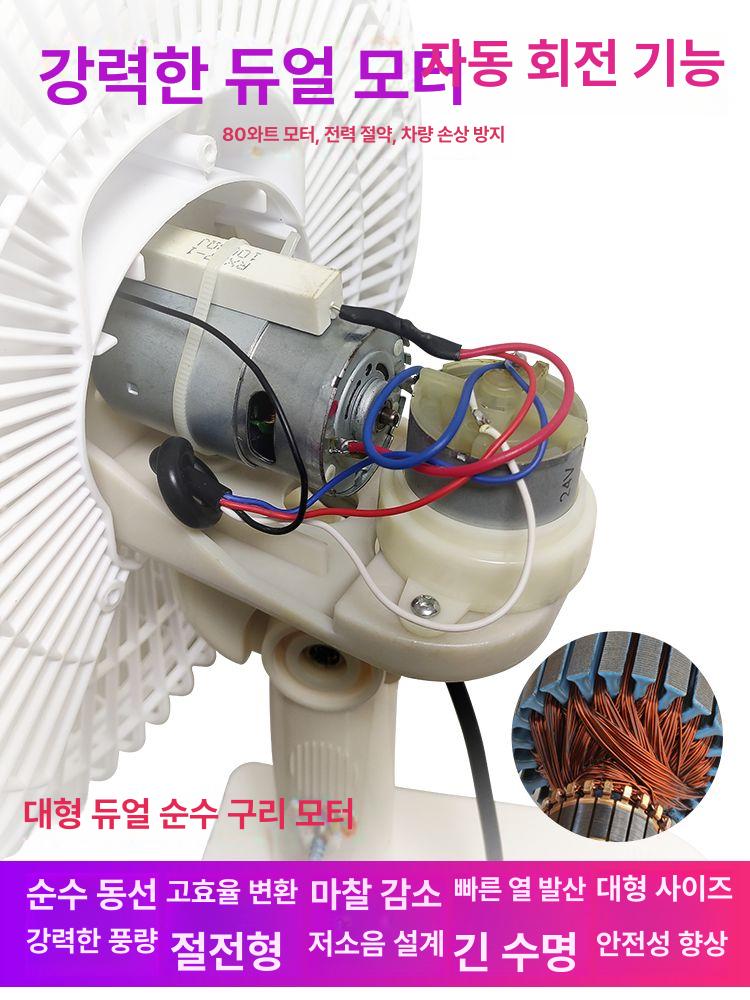 시거잭선풍기 차량용 자동차 8인치 블랙 12V 강력 송풍 저소음 클립형 선바이저 대시보드 고풍량 7날개 80W 화이트 - 상세 이미지 3