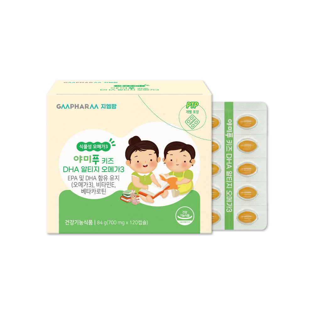 지엠팜 야미푸 키즈 DHA 알티지 오메가3 90캡슐, 1개 제품 이미지