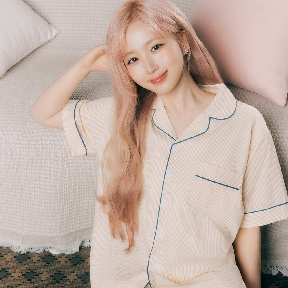 DOSSY 실크핏 클린 반팔 파자마 세트 커플잠옷 여름 홈웨어