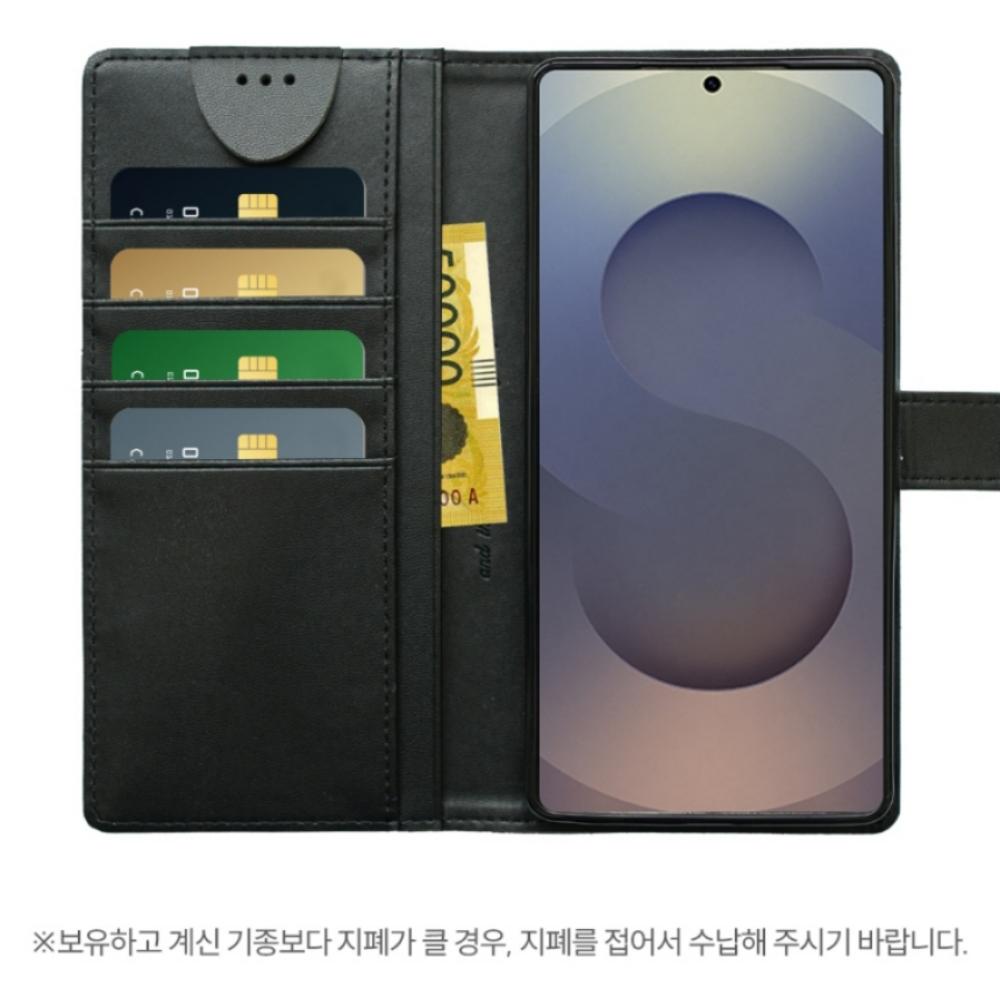 가죽 카드 지갑 케이스 애틀 와인, 갤럭시S25엣지 - 상세 이미지 5