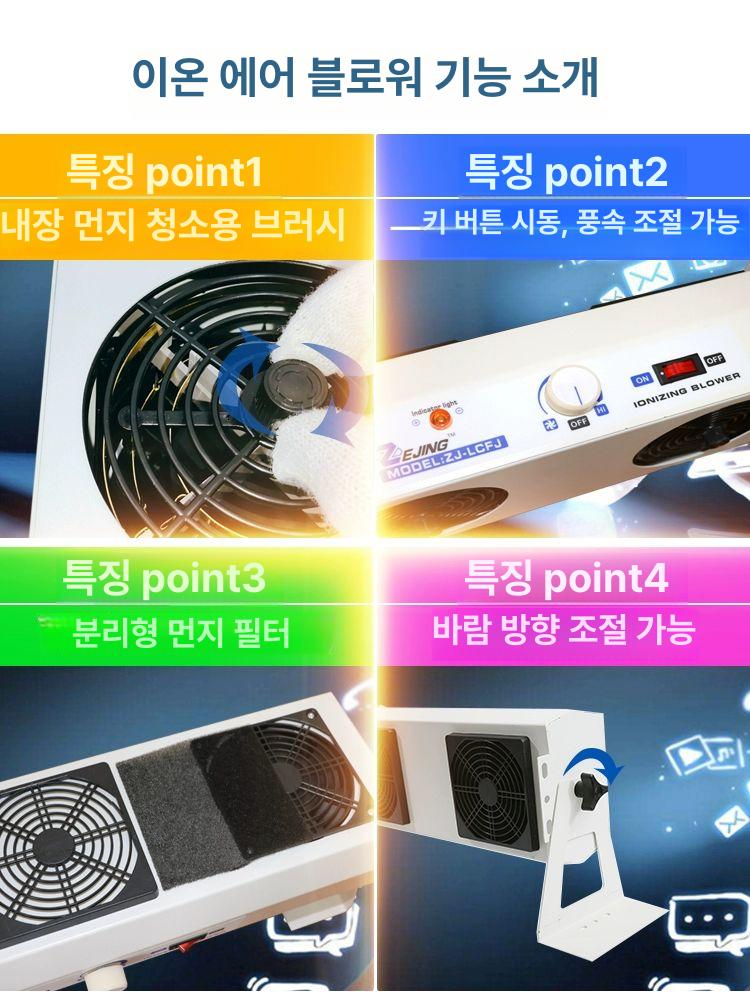 블로어 창고 방지 음이온 정전기 제거기 먼지 팬 스틱 대용량 미니 구 공업용 이온팬 - 상세 이미지 3