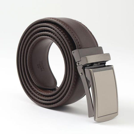 트리 캐쥬얼벨트 지카 자동버클 소가죽 벨트 실버브라운 패션 정장벨트