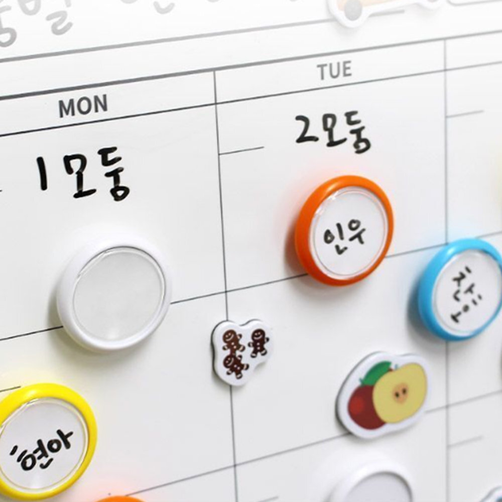 미니 원형 이름자석 사무용 둥근 납작 이름표자석 30입 - 상품 이미지
