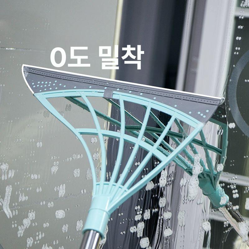 실리콘빗자루 브리퍼빗자루 건식 그린 패치워크 습식 욕실 두꺼운 31cm 연결봉 그린 1개 - 상세 이미지 4