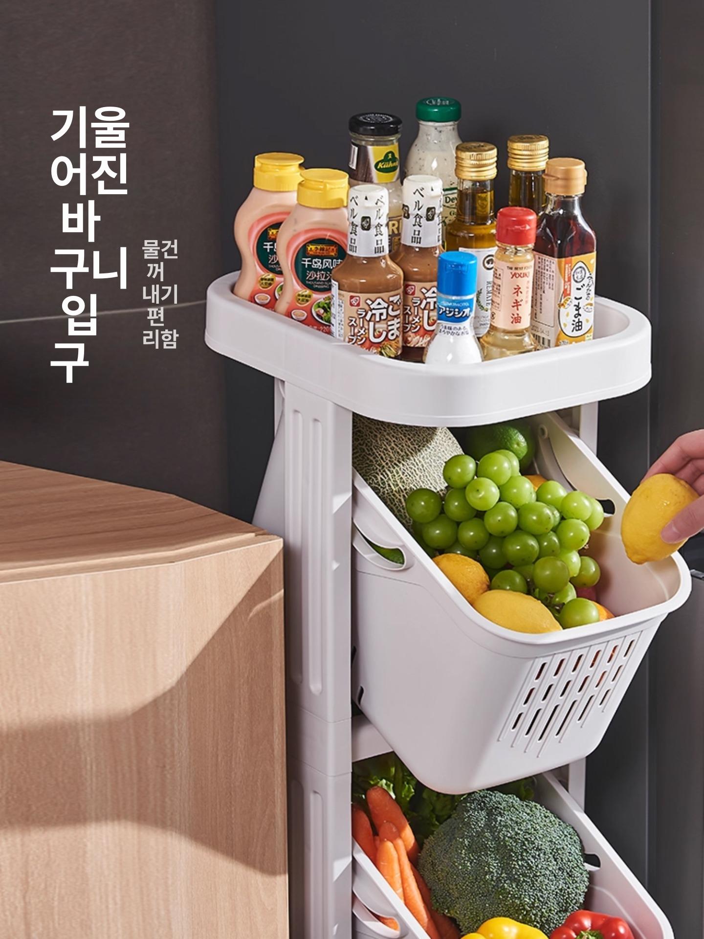 틈새빨래바구니 이동식 세탁물 빨래바구니 슬림 빨래함 틈새 방수 바퀴 열린형 보관함 다용도 - 상세 이미지 3