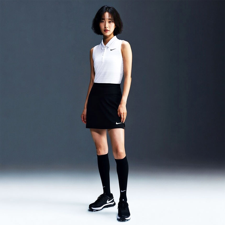 나이키 드라이핏 빅토리 스트라이프 여성 골프 폴로 민소매 나시 티셔츠 FQ1825-100 - 상세 이미지 5