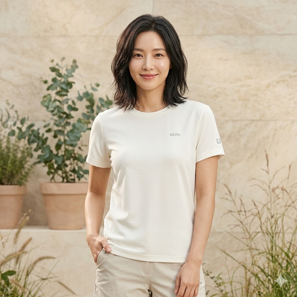 네파 여름 여자 아웃도어 폴라텍 파워드라이 등산 반팔티셔츠 - 상품 이미지