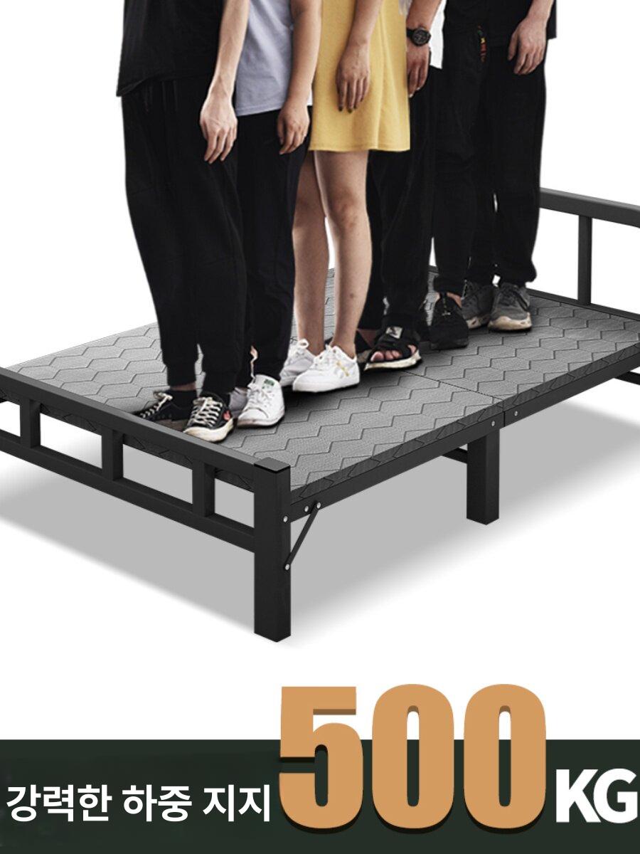 접이식 철제 침대프레임 조립식 철재 매트리스 조립형 받침 평상형 조립침대 폴딩 - 상세 이미지 3