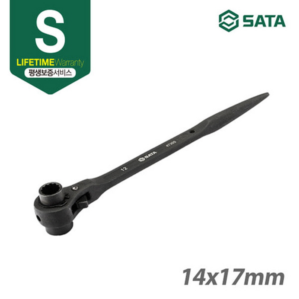 사타 SATA 라쳇 렌치 14x17mm 47308 전기 설비 스틸배관 깔깔이 렌찌 - 상세 이미지 2