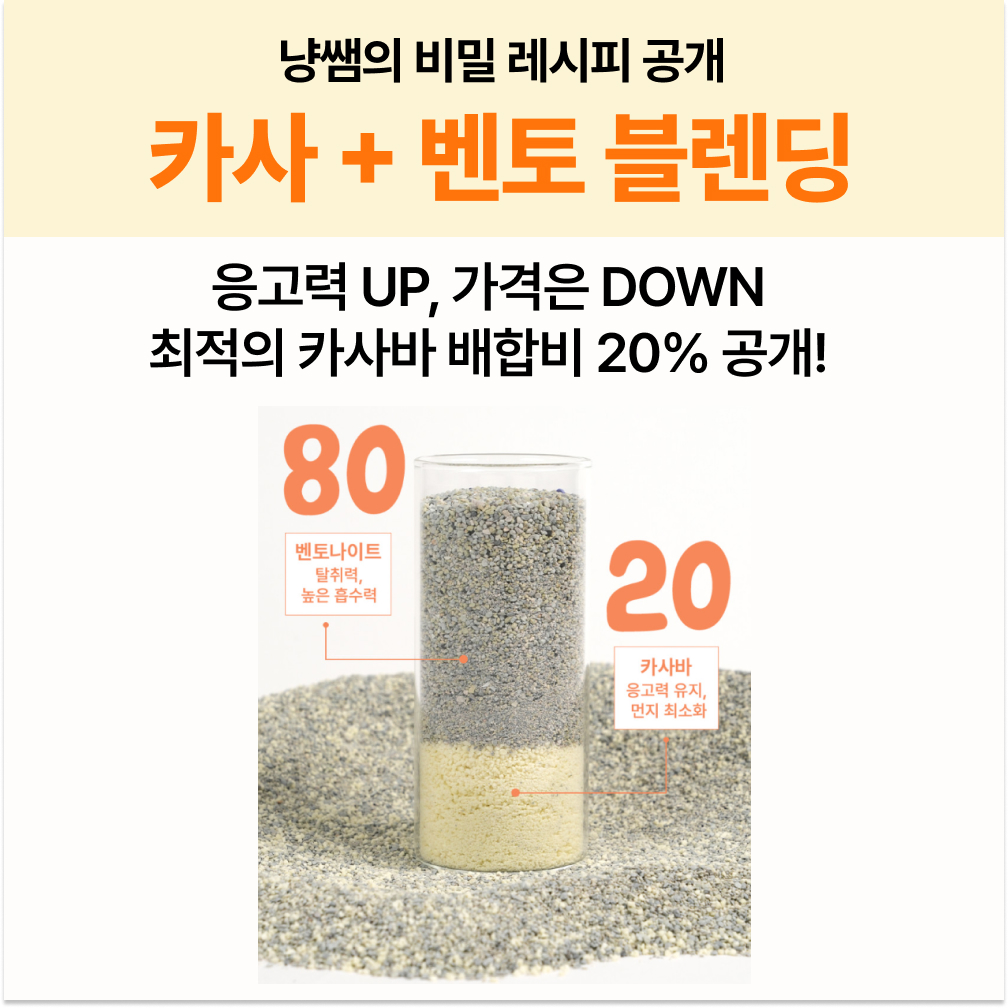 냥쌤 일상모래 고양이모래 카사20벤토 먼지없는 카사바 벤토나이트 9kg, 1개 - 상세 이미지 3