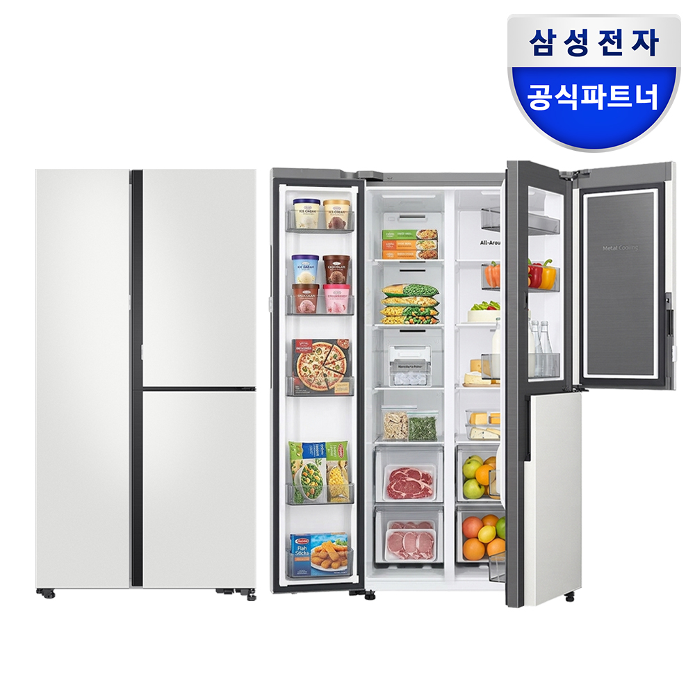 삼성 비스포크 냉장고 RS84DB5602CW 양문형 푸드쇼케이스 오토오픈 846L 화이트 - 상품 이미지