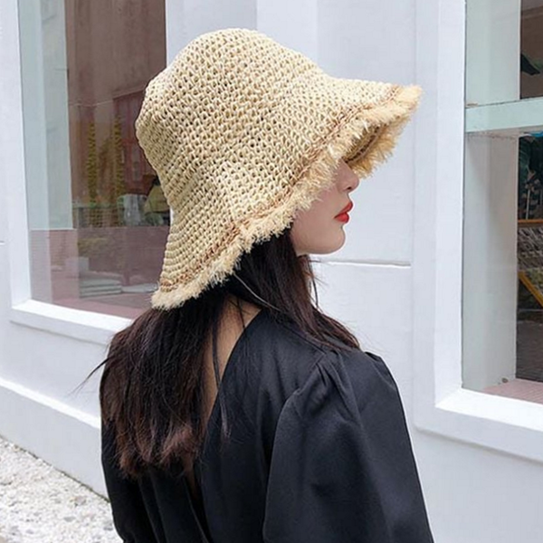 여름 데일리 라피아 햇 썸머 밀짚 햇 여성 - 상품 이미지