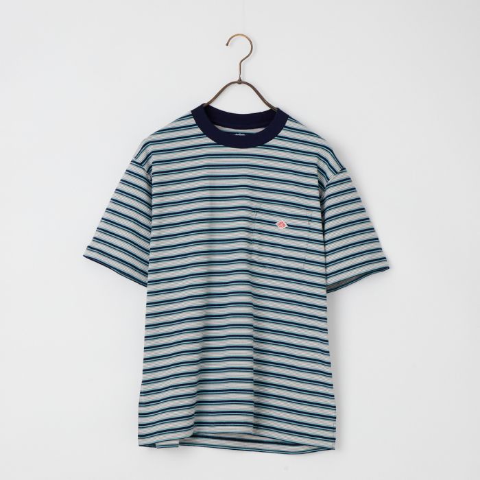 단톤 멀티 스트라이프 포켓 크루넥 반팔 반소매 티셔츠 남성 26SS DT-C0198TCB - 상세 이미지 2