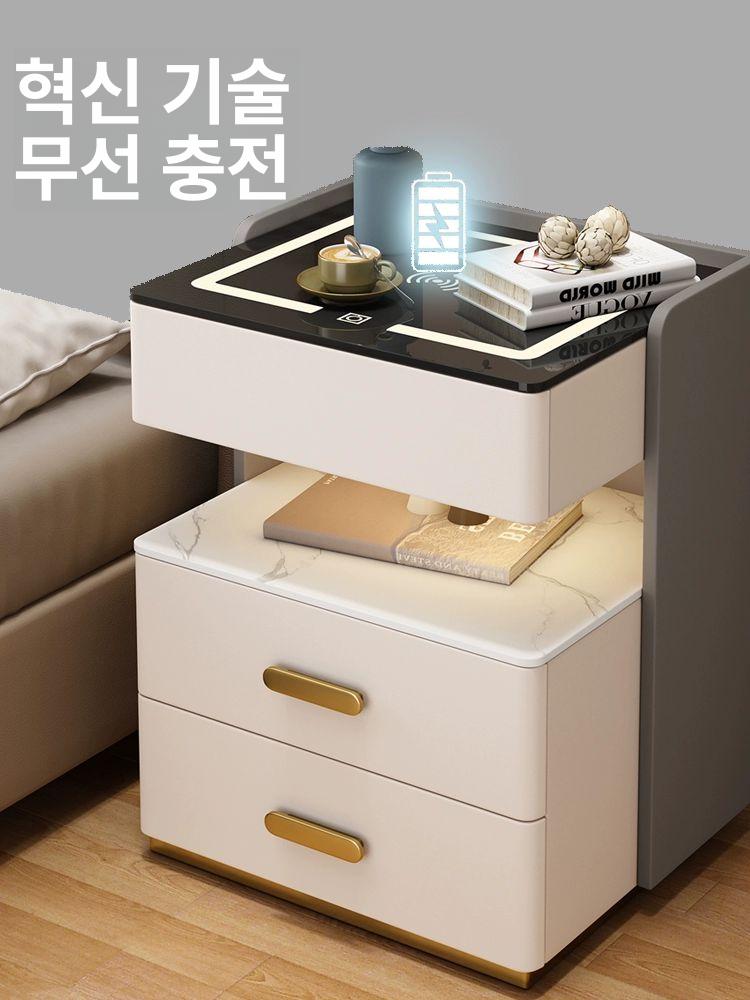 호텔 3단 룸 협탁 침대 화이트 객실 서랍 기본형 45cm 운반 트 철제 트롤리 - 상세 이미지 2