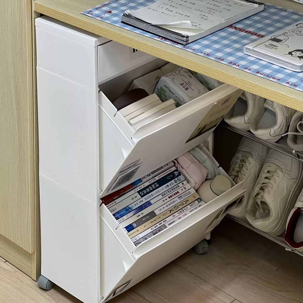 기숙사 책상밑 서랍형 수납카트 학생 책상 이동식 서랍장 수납가구 공간정리 학생가구 이동식수 - 상품 이미지