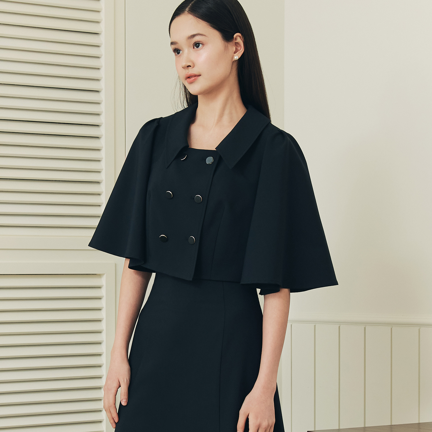 [제로스트릿]머메이드 케이프 자켓 MERMAID CAPE JACKET / NAVY - 상세 이미지 4