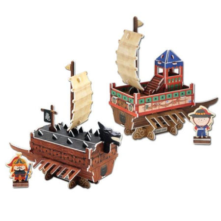 담다디 63빌딩모형 거북선 판옥선 배 우드락 조립 모형 DIY 만들기