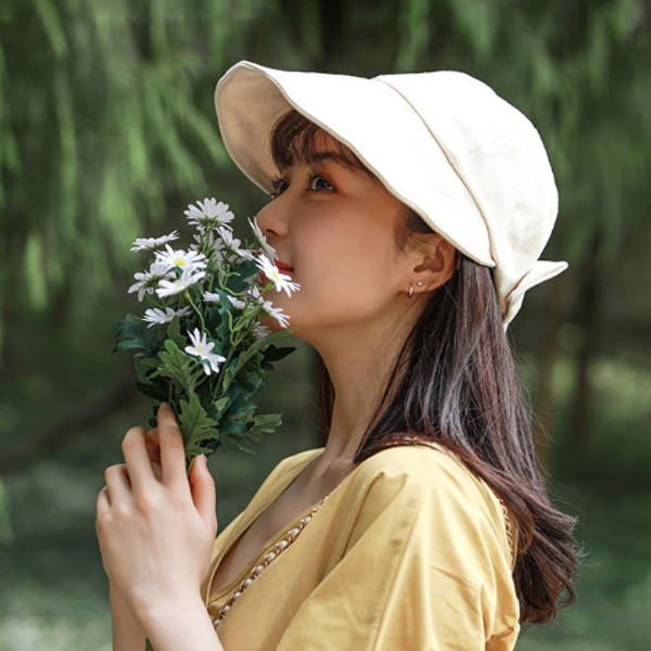 데일리 여성 여름 모자 휴양지 바캉스 모자 와이드캡 코튼 버킷 - 상품 이미지
