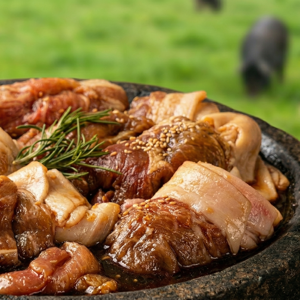 [제주미식로드] 흑돼지 간장 불고기 1.2kg 2팩 돼지 불백 주물럭 두루치기 - 상세 이미지 2