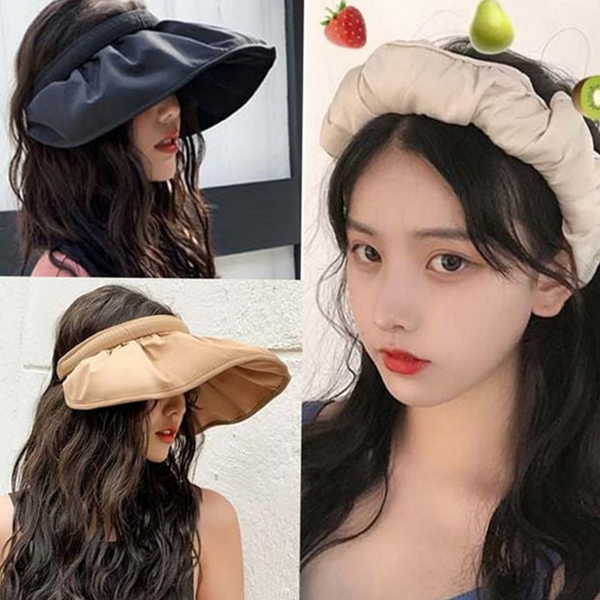 접이식 썬 캡 비치 휴가철 썬 캡 여행 여성 넓은 - 상품 이미지