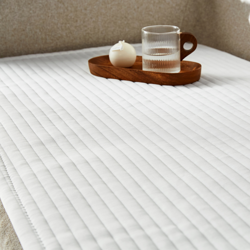멜로웨이 차숨 듀라론 냉감소재 쿨매트 쇼파패드 스트라이프 - 화이트, 80x200cm - 상세 이미지 4