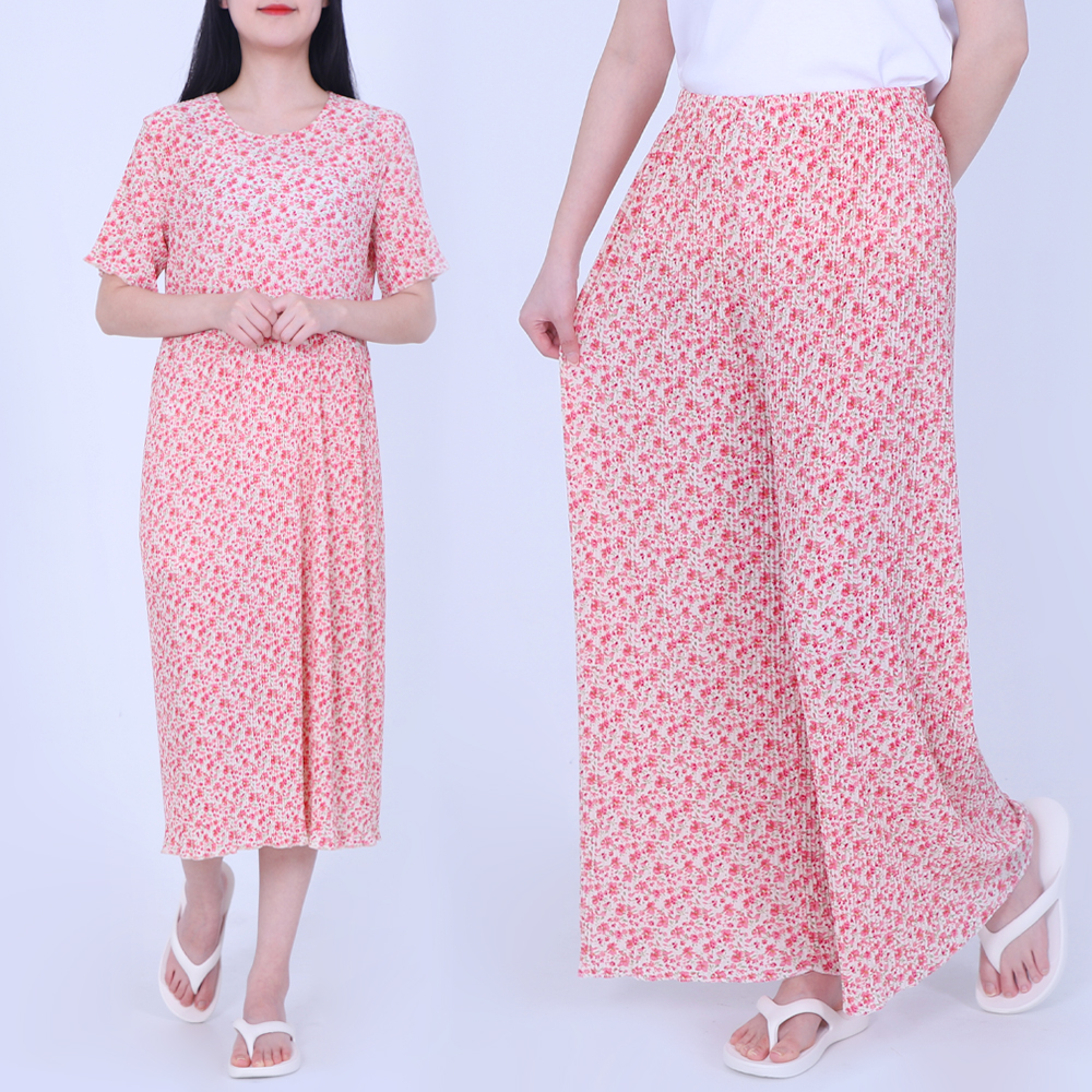 플라워플리츠팬츠 할머니 몸빼바지 꽃무늬바지 이미지 3