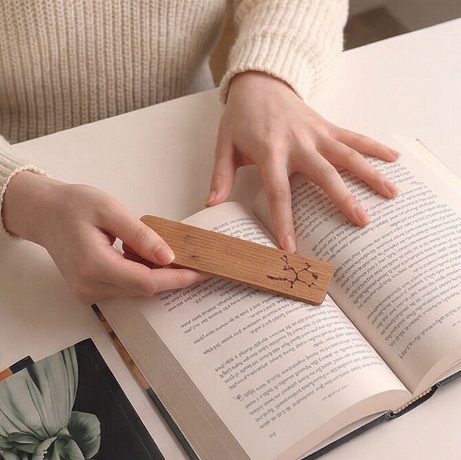감성모먼트 나무책갈피 체리원목 14cm 우드북마크 별자리 - 상세 이미지 2
