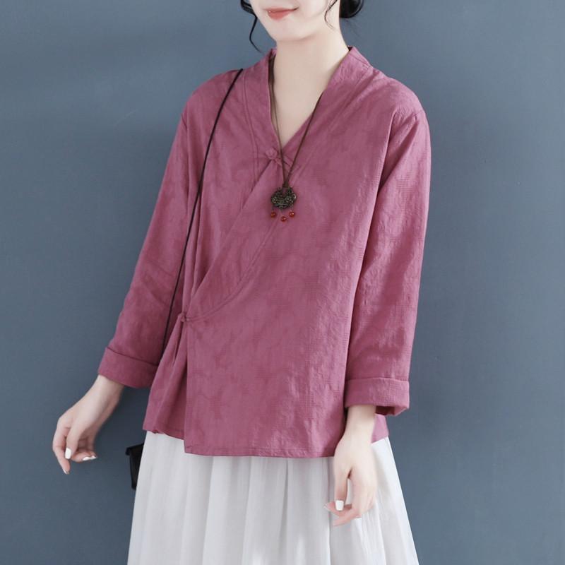 단아한 여자 빅사이즈 한복 퓨전 전통 상의 스타일 누드핑크 M[47.5-55kg] - 상세 이미지 3