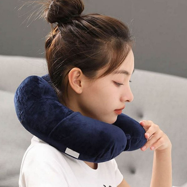 기내용 메모리 폼 목베개 휴대용 여행용 목베개 사무실 넥쿠션 - 상품 이미지