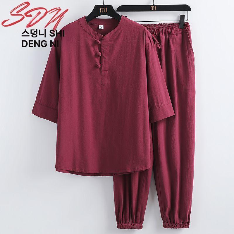 프리미엄 숯가마옷세트 마사지복 찜질복 M 황토 상하세트 그레이그린 M 40-45kg - 상세 이미지 4