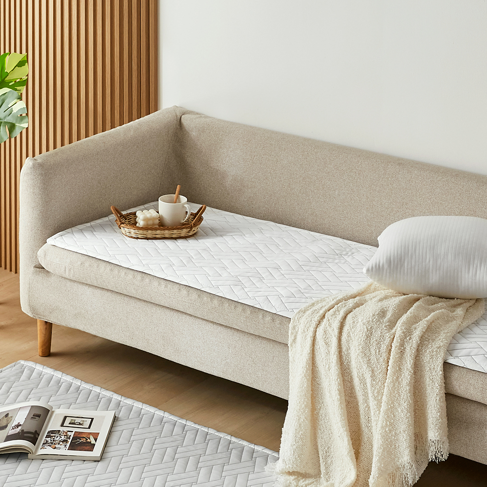 멜로웨이 차숨 듀라론 냉감소재 쿨매트 쇼파패드 격자 - 화이트, 80x200cm 이미지 7
