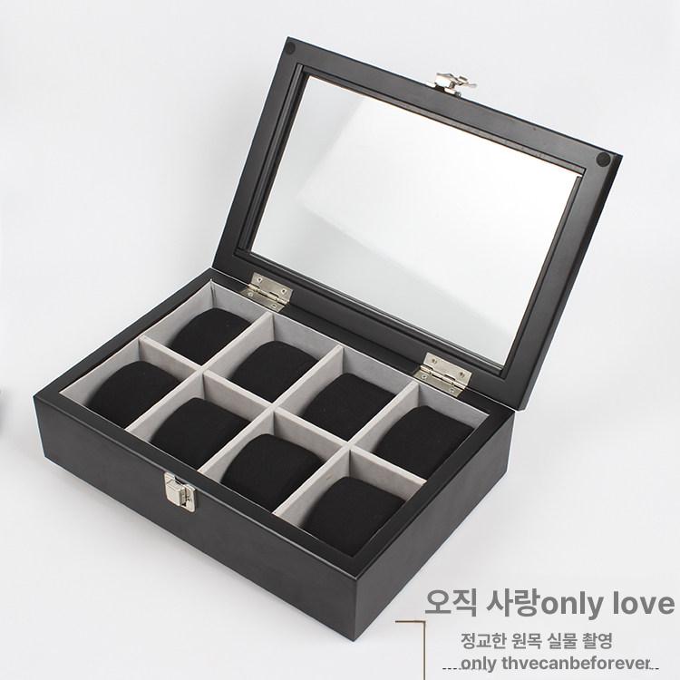 시계보관함 거치대 손목시계 케이스 브라운 8구 화이트 - 상세 이미지 5