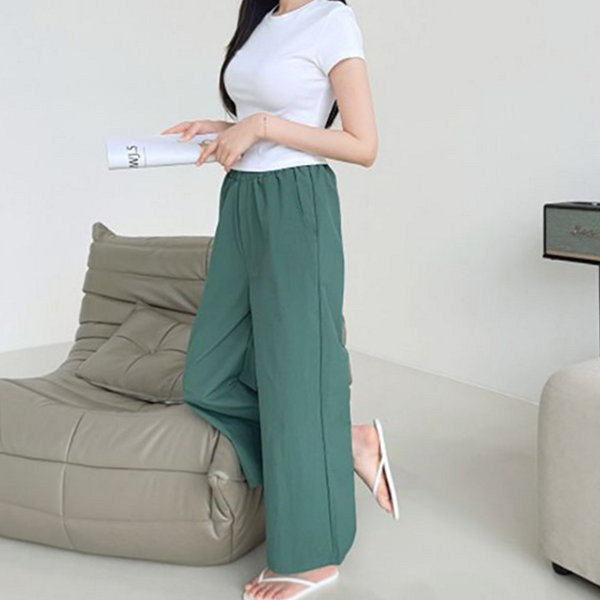 데일리 여성 치마 바지 루즈핏 여성 와이드 바지 바스락 여름 - 상품 이미지